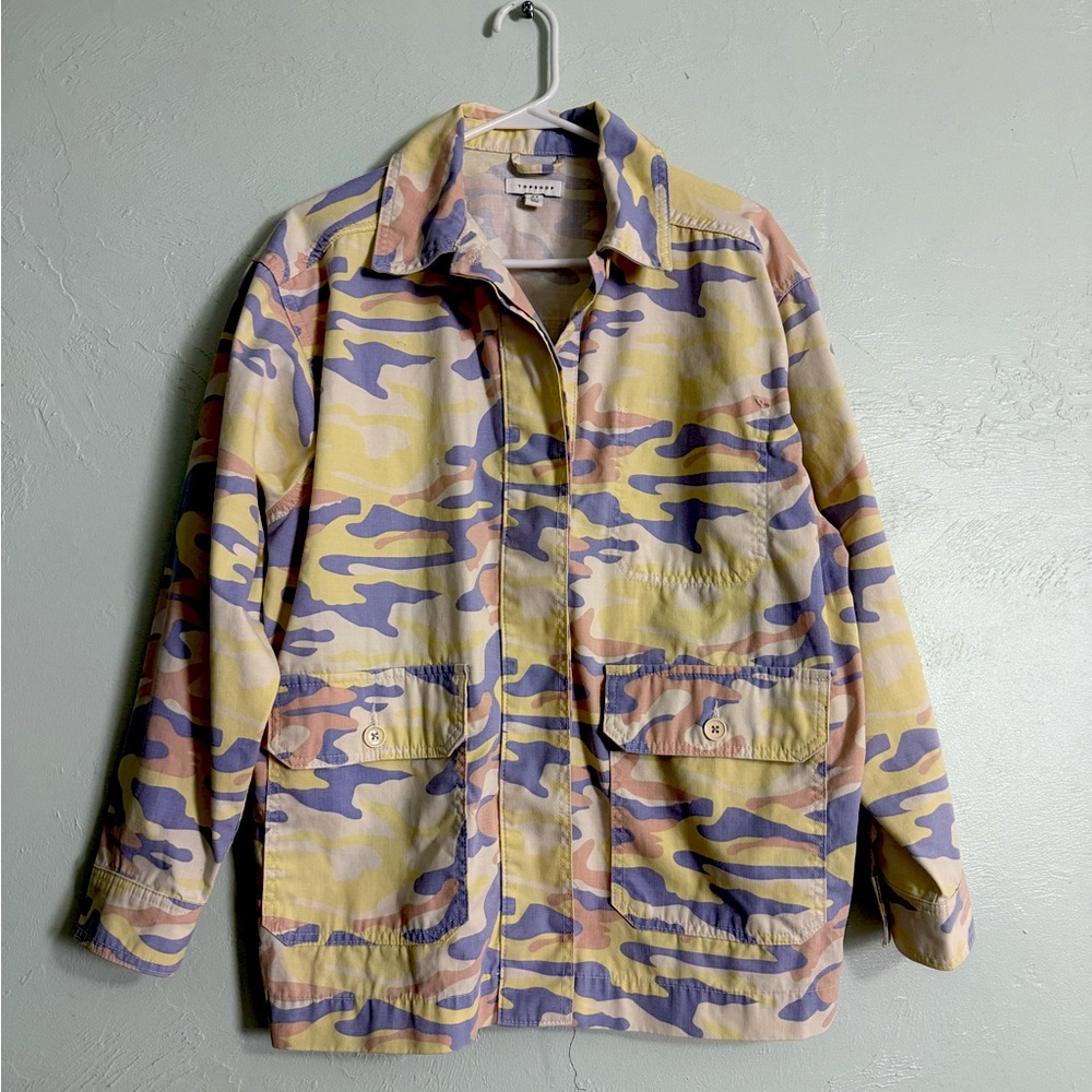 TOPSHOP | Pastel Camo Oversized Jacket